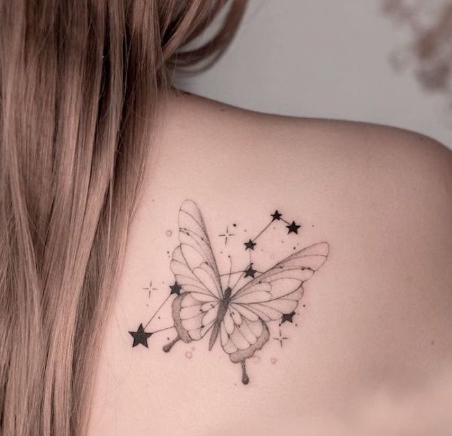 Butterfly Tattoo on a Woman